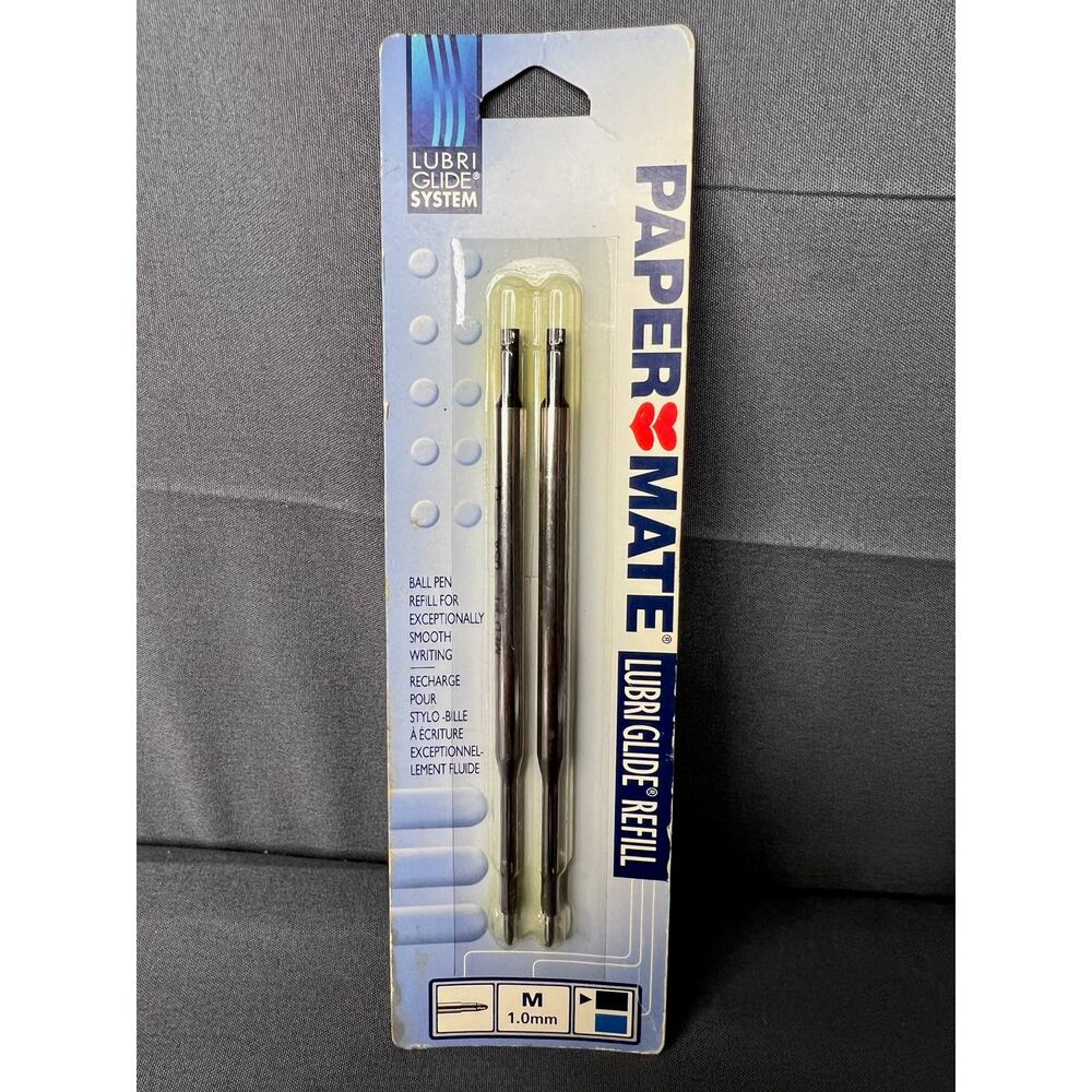 Vintage Paper Mate Lubriglide Refill 2Pk NIP M 1.0mm